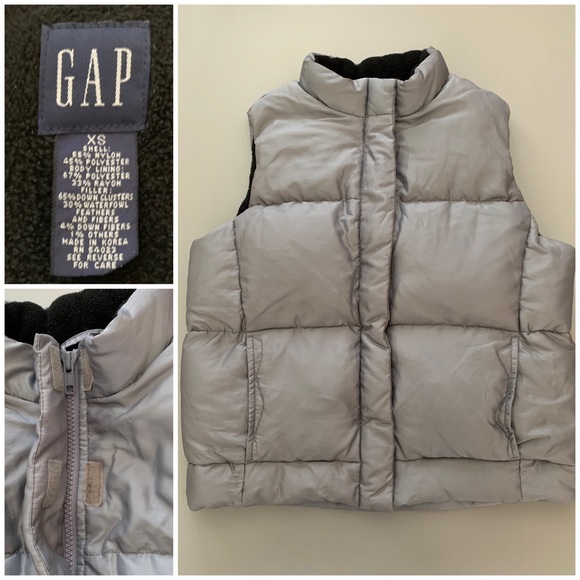 “Gap” Silver Down Filled Puffer Vest size XS - Picture 1 of 10